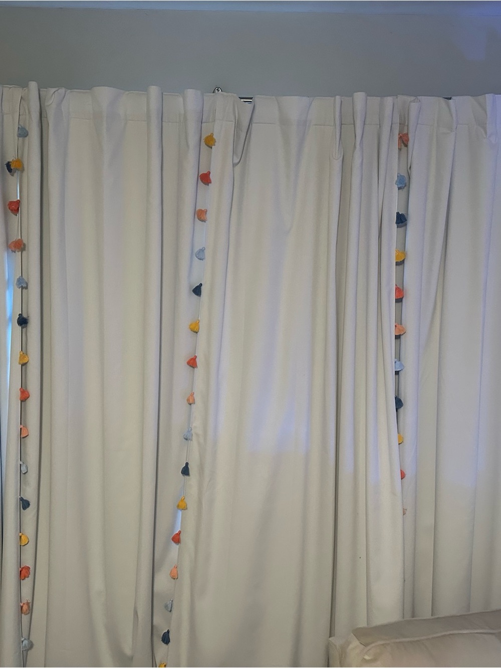 84" Blackout Tassel Kids' Curtain Panel
White - Pillowfort